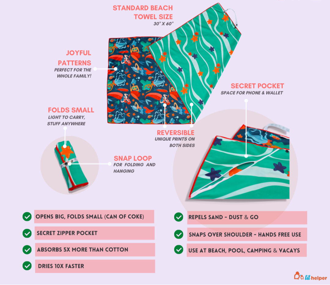 Moasis Beach Towel Features