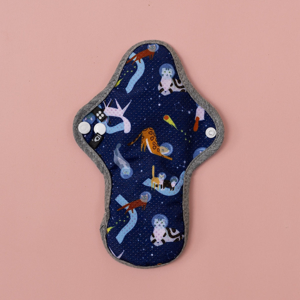 Image for HyPs Teen Reusable Pads - size Heavy, design Space Cats