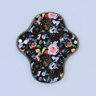 Image for HyPs Active Reusable Pad - size Liner, design Florals Black