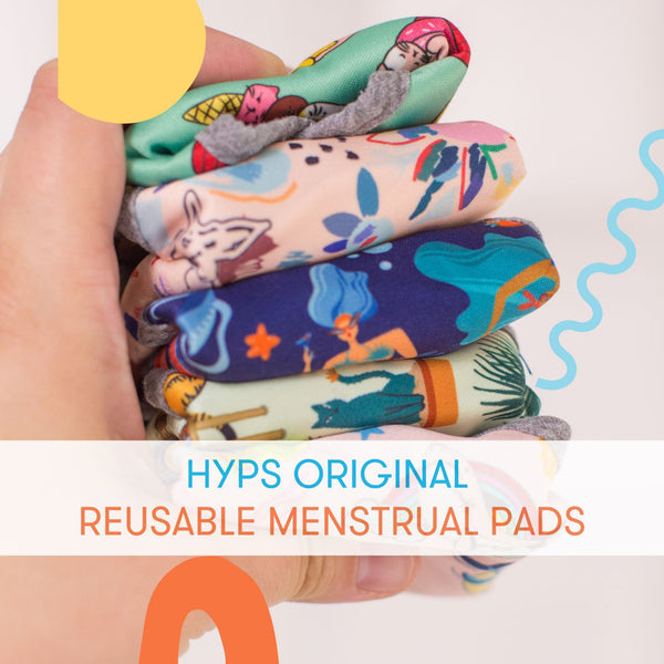 HyPs Original Reusable Menstrual Pads Video - Liner_Watercolour_Greenery